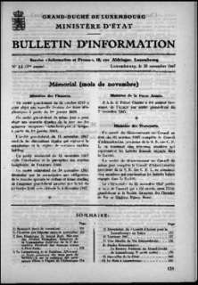 Bulletin d'information n° 11/1947