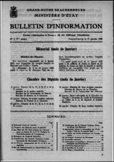 Bulletin d'information n° 1/1949