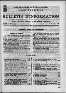 Bulletin d'information n° 12/1949