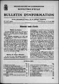 Bulletin d'information n° 4/1949