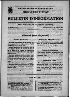 Bulletin d'information 1/1947