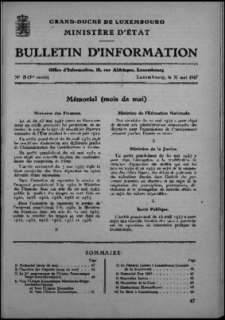 Bulletin d'information n° 5/1947