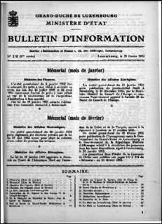 Bulletin d'information 1-2/1952