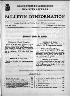 Bulletin d'information 7/1952