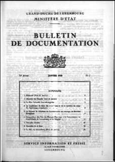 Bulletin de documentation n° 1/1958