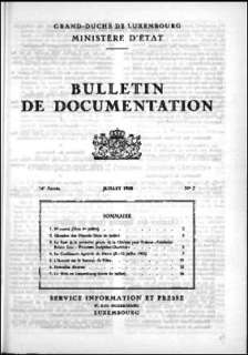 , Bulletin de documentation 7/1958