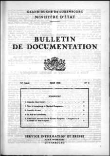 , Bulletin de documentation 8/1958