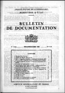 Bulletin de documentation n° 9-10/1958