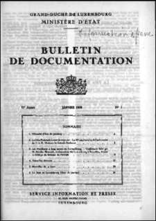 Bulletin de documentation n° 1/1959