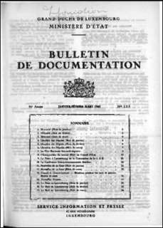 Bulletin de documentation janvier-mars 1960