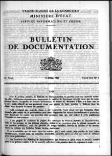 , Bulletin de documentation 1/1960 (nouvelle formule)