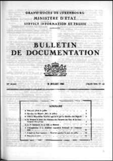 Bulletin de documentation n° 10/1960