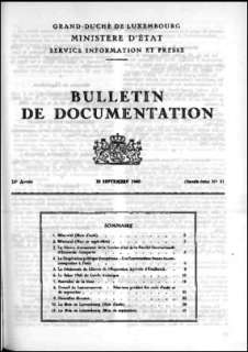 , Bulletin de documentation 11/1960
