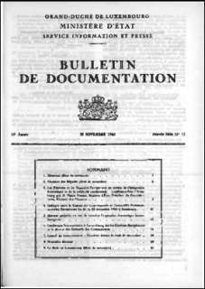 , Bulletin de documentation 15/1960