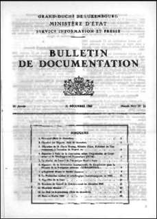 Bulletin de documentation n° 16/1960