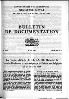 Bulletin de documentation n° 5/1960