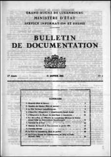 Bulletin de documentation n° 1/1961