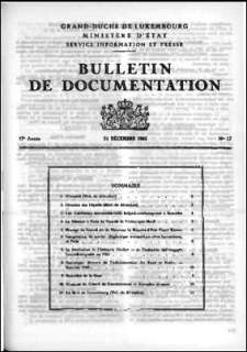Bulletin de documentation n° 17/1961