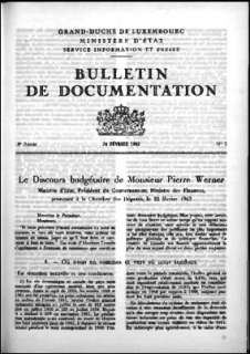 Bulletin de documentation 1/1962