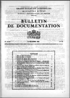Bulletin de documentation n° 10/1962