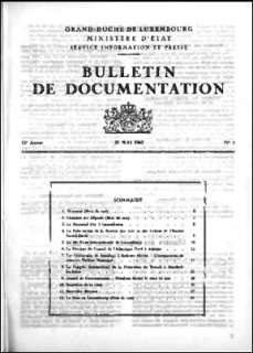Bulletin de documentation n° 5/1962
