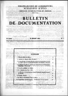 , Bulletin de documentation 7/1962