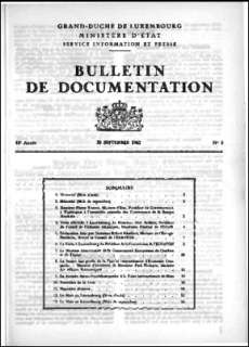 , Bulletin de documentation 8/1962
