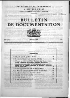 Bulletin de documentation 1/1970