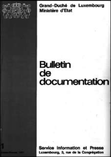 Bulletin de documentation n° 1/1971