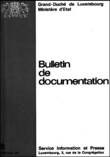 , Bulletin de documentation 6/1971