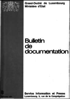 Bulletin de documentation - septembre 1971
