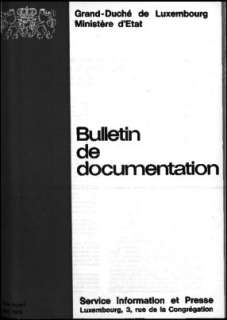 , Bulletin de documentation du 19 mai 1973