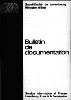 , Bulletin de documentation 6/1974