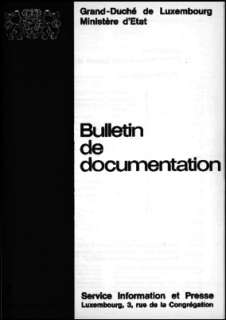 , Bulletin de documentation 7/1974