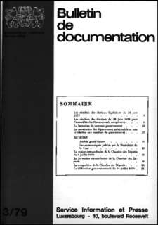 , Bulletin de documentation 3/1979. Élections législatives et européennes.