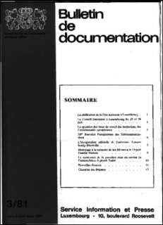 Bulletin de documentation 3/1981