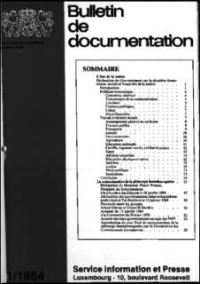 , Bulletin de documentation 1/1984