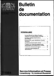 , Bulletin de documentation 7/1984
