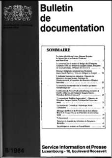 , Bulletin de documentation 8/1984