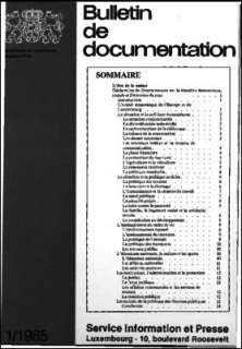 , Bulletin de documentation 1/1985