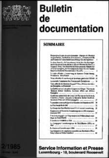 Bulletin de documentation 2/1985