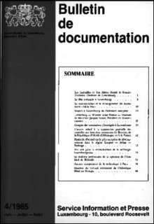 , Bulletin de documentation 4/1985