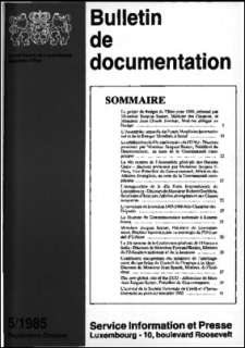 Bulletin de documentation 5/1985