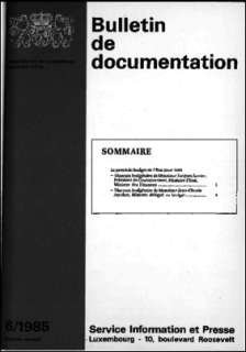 Bulletin de documentation 6/1985
