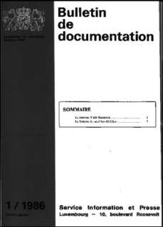 Bulletin de documentation 1/1986