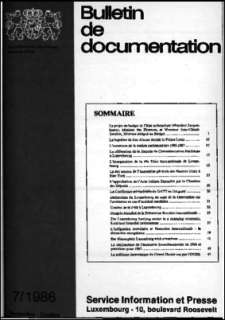 , Bulletin de documentation 7/1986