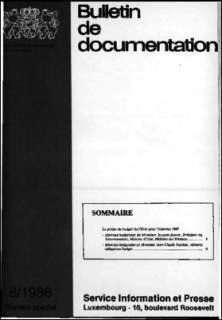 , Bulletin de documentation 8/1986