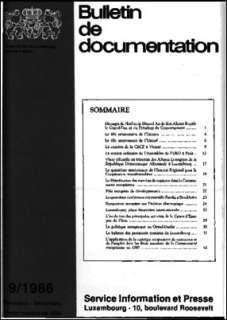 Bulletin de documentation 9/1986