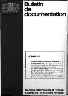 Bulletin de documentation 1/1987