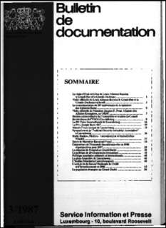 Bulletin de documentation 3/1987